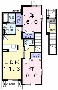 パルテノンB【2階】の間取り