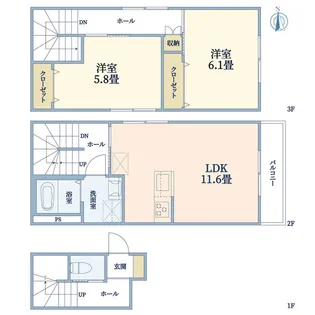 クレアトゥール墨田八広【2階】の間取り