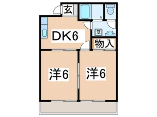 スカイハイツ朝比奈【1階】の間取り