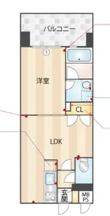 レジディア薬院大通【12階】の間取り
