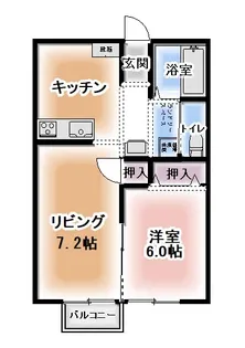 ガルテン宿畑 B棟【2階】の間取り