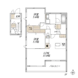 ARYA residence 御厨 II【2階】の間取り