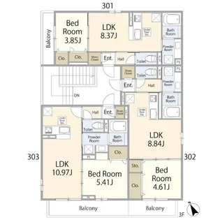 オールデン・ヒル【3階】の間取り