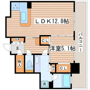 Dクラディア仙台五橋【9階】の間取り