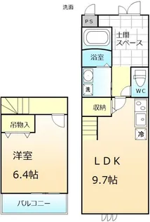 スリーハーブズ メルヴェーユ三国ヶ丘【1階】の間取り