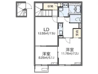レオパレスサン【2階】の間取り