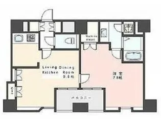 L-Flat新富町【6階】の間取り