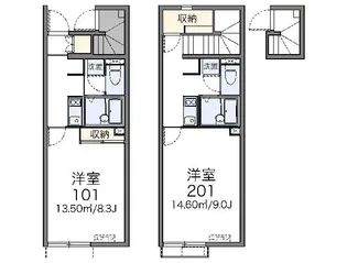 レオネクストルミナウス春日【2階】の間取り