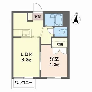 ライフヒルズ藤【2階】の間取り