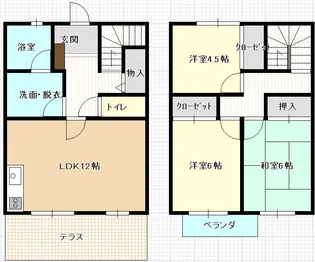 サニーヒルズI【1階】の間取り