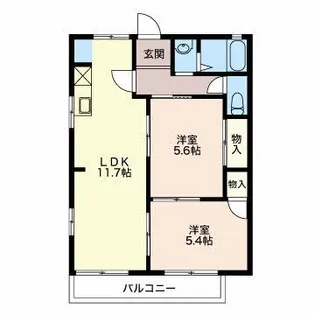 メゾン米野A【2階】の間取り