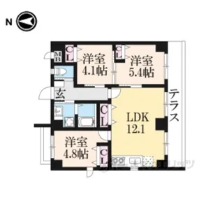 GRANDLATTICEKAWARAMA【1階】の間取り