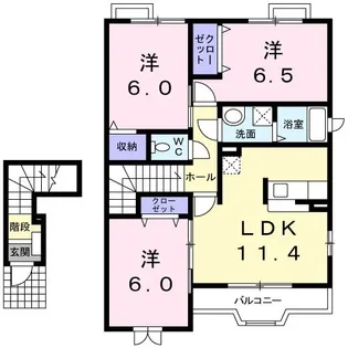 カモミールIII A【2階】の間取り