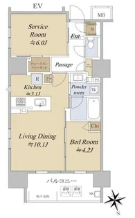 アクシルコート早稲田【7階】の間取り