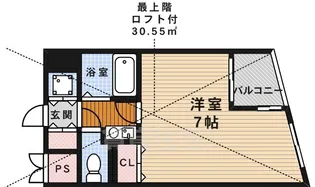 プレステージ天神【2階】の間取り