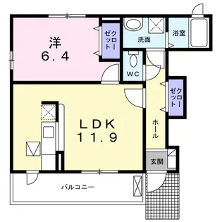 グラン・アヴェニールB【1階】の間取り
