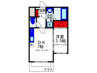 カ-スル岡町【1階】の間取り