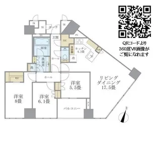 ブリリア一番町【9階】の間取り