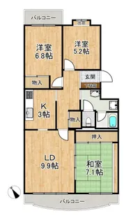 サンライトパストラル参番街A棟【4階】の間取り