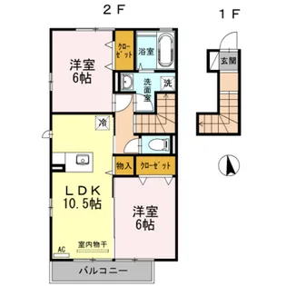 COCOCIA TENNMA【2階】の間取り