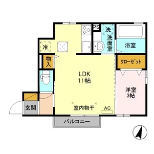 シャトルハイツ【1階】の間取り