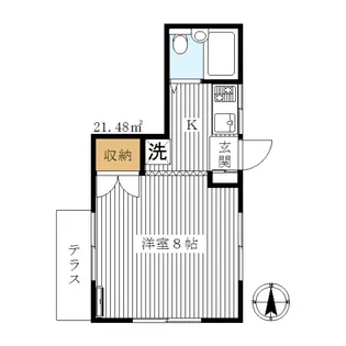 コーポ五十畑【1階】の間取り