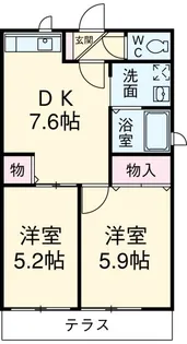 プレジデントマンション久里浜【2階】の間取り
