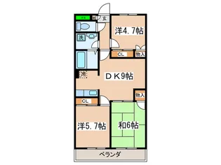 ボ-ヌンク相模野【1階】の間取り