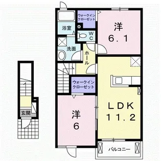 サンライズUSAMI【2階】の間取り