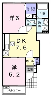 ラ・メール アンジュ【1階】の間取り