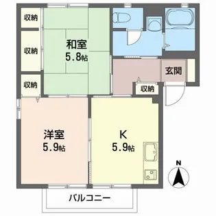 ハイライズMRIIB【1階】の間取り