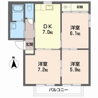 ファミールプラザA【2階】の間取り