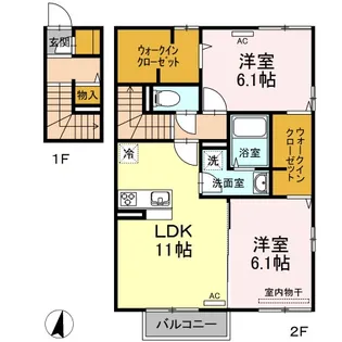 ベルポスト B棟【2階】の間取り