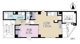 LAND DEN舟町【8階】の間取り