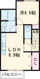 ヴィルヌーブB【2階】の間取り