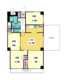 三旺マンション第二新栄【12階】の間取り