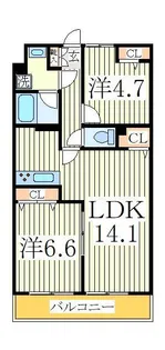 グリシーヌ【3階】の間取り