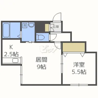 クラリス美園【4階】の間取り