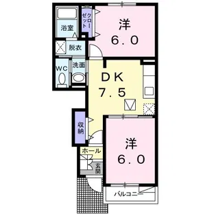 パーク リア レジデンスB【1階】の間取り