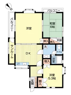 ハイツ港南【2階】の間取り