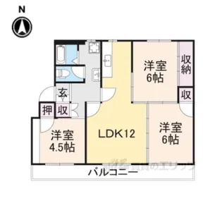 ヴィラナリー舞鶴2号棟【4階】の間取り