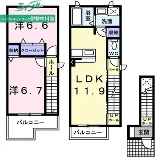 シャルマンT2 B棟【2階】の間取り