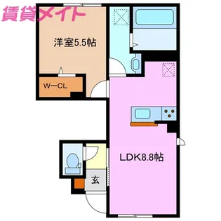 ユアメゾン西富田【1階】の間取り
