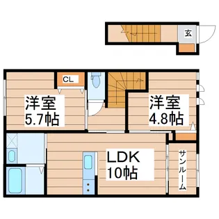 S’sコーポ【2階】の間取り