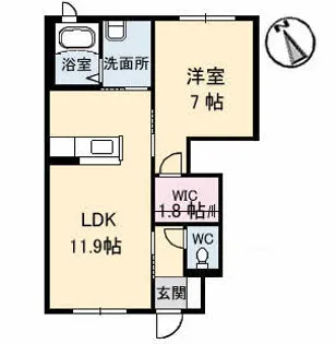 シャーメゾン南沖洲【1階】の間取り