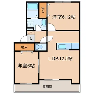 ルボア平喜【1階】の間取り