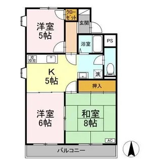 アミーまつい【3階】の間取り