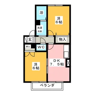 コートヴィレッジ鶴里【2階】の間取り