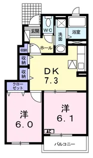 フレイム・アクティーボ【1階】の間取り