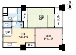 UR千島【5階】の間取り
